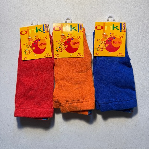 Oink Baby Tights Size 0-6 Age Up To 6 Months 3 Pair Multiple Colors NWT - Picture 1 of 2